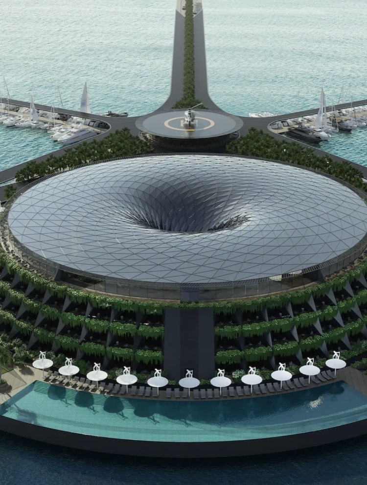 海上悬浮酒店实现360度看海景‼️