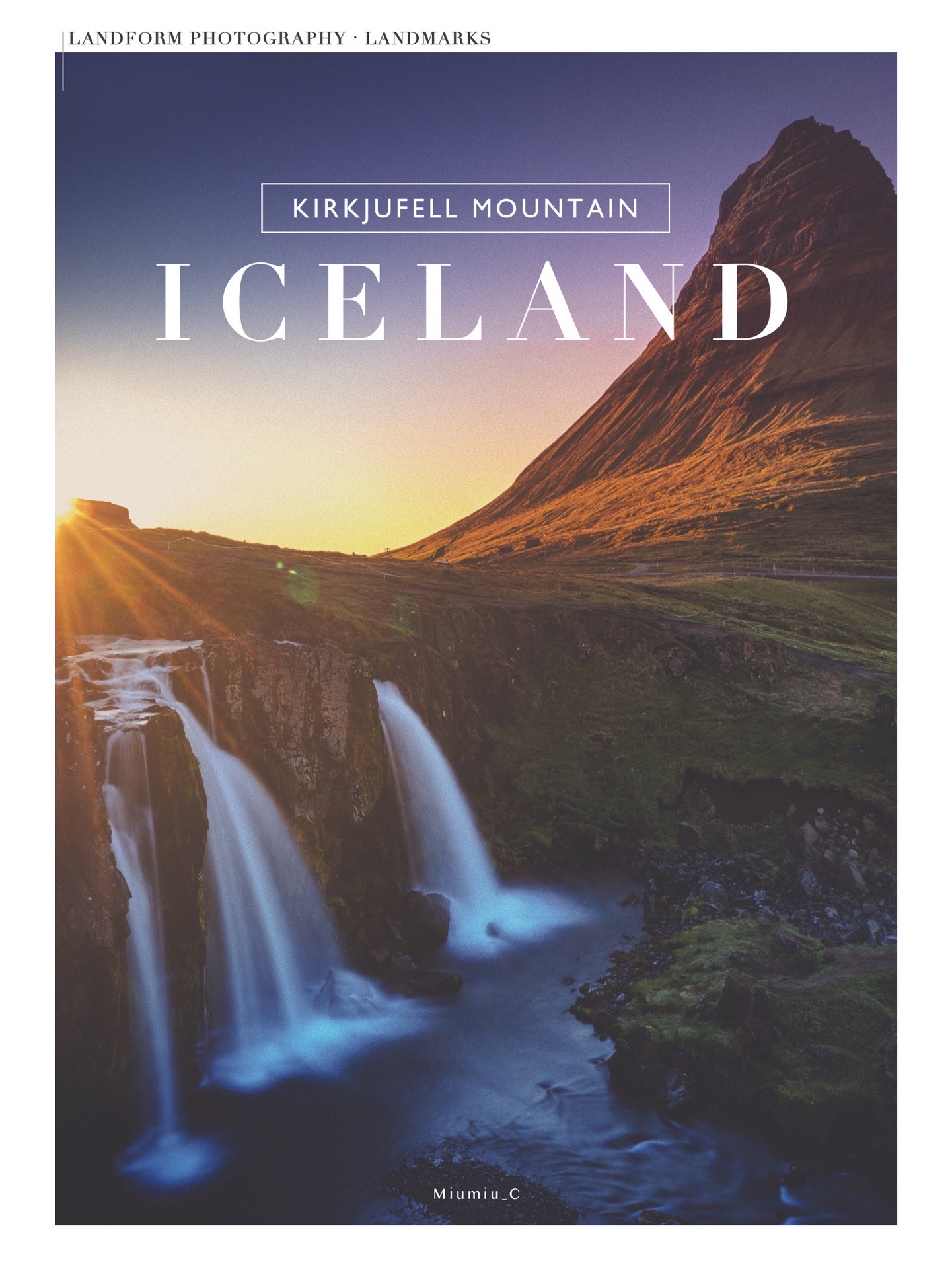 🇮🇸冰岛|斯奈山半岛名片·草帽山午夜阳光 . ⭕️草帽山Kirkjufell Mountain 草帽