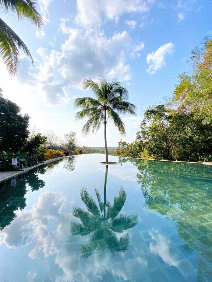 热带雨林里的温泉酒店—无边泳池