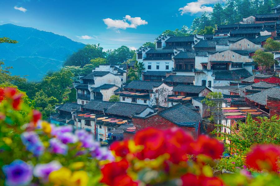婺源篁嶺景區曬秋美宿