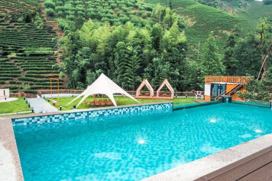 安吉茶韵·茶坞溪畔秋千溯溪泳池亲子度假美宿图片