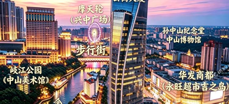福玻斯高空江景Deluxe设计公寓(中山石岐步行街利和广场店)图片