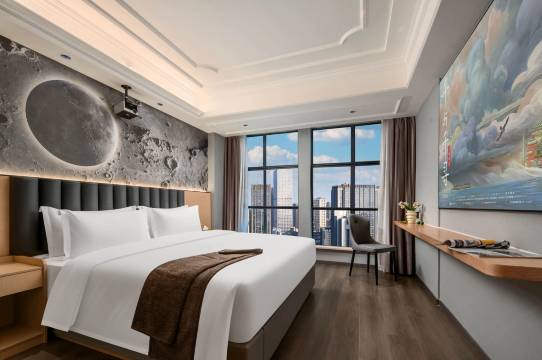 烟台•云尚智能|LightLuxuryTeaArtCinema公寓(福山区万科广场店)