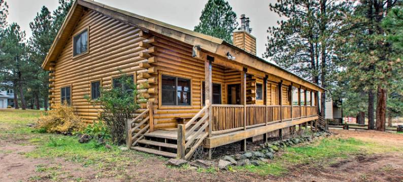 距滑雪缆车3个街区：天使之火巴士路线小屋(3 Blks to Ski Lift Angel Fire Cabin on Bus Rt)图片