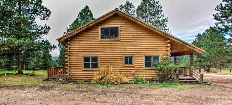距滑雪缆车3个街区：天使之火巴士路线小屋(3 Blks to Ski Lift Angel Fire Cabin on Bus Rt)图片