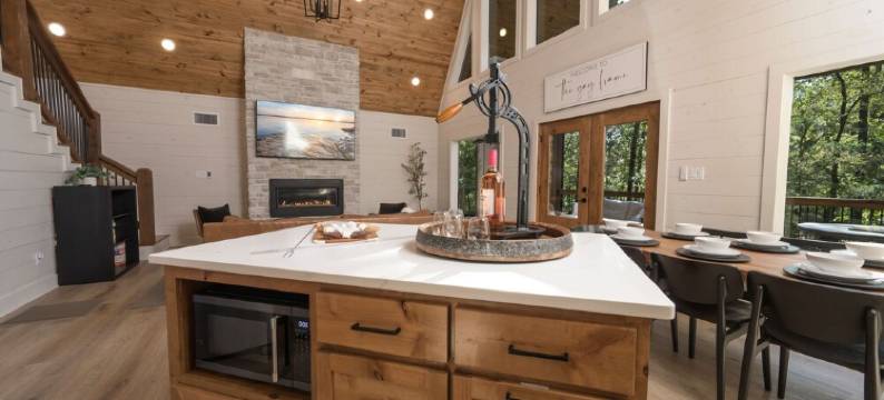 New Aframe Cabin/7 Arcades/HotTub/FirePit/Movie Screen/Stargazing Hammock/图片