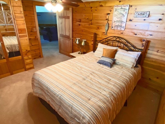 Secluded SW Michigan Lake View Log Cabin w/ Fire Pit & Deck on Long Lake