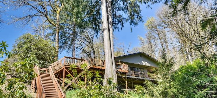 河畔林地小屋：树木和森林景观(Riverfront Woodland Cabin: Wooded & Forested Views)图片