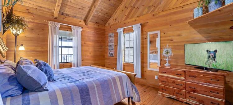 美丽景观原木小屋壁炉热水浴缸游戏机泳池钓鱼(Beautiful View! Log Cabin,Fireplace,Hot Tub,Arcade,Pool,Fishing)图片