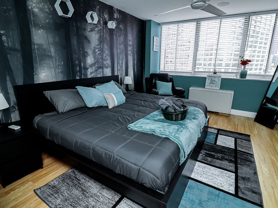 DTWN 2床公寓，带特大床和健身房