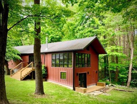 Hudson Valley stunning lake side modern barn in an Enchanted Forest