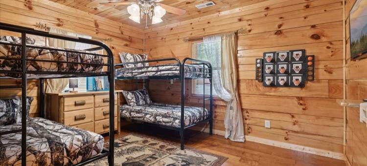 舒适的小屋，带电动车充电器、火坑和床秋千(Chasing Cubs Cabin by Beyond Expectations)图片