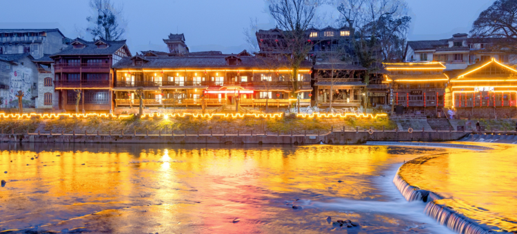 眉山柳江古镇山水阁图片