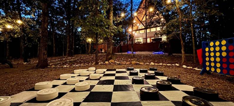 New Aframe Cabin/7 Arcades/HotTub/FirePit/Movie Screen/Stargazing Hammock/图片