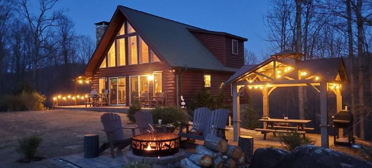 Private Stunning Mtn Views LogCabin Jetted Tub EV Charger Wifi 15 Min-Lake James图片