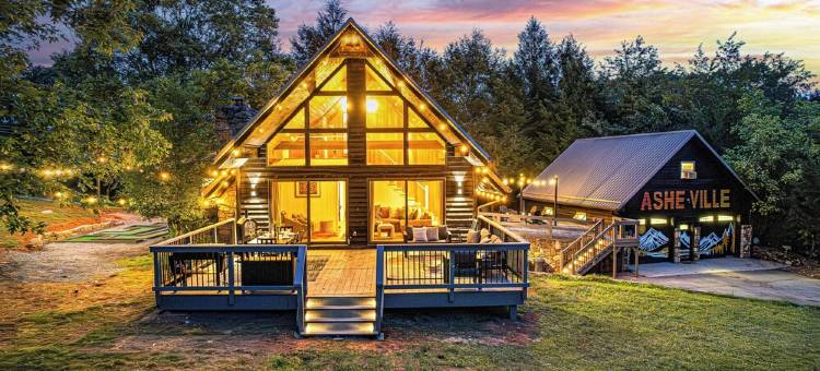 Luxe A-Frame, Stunning Views, Pickleball, Sauna, Mini Golf, Mins to Downtown AVL图片