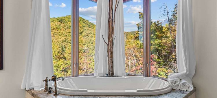 五卧四卫豪华小木屋，带热水浴缸、火坑和游戏室(5B/4B Luxe Cabin w/ Hot Tub, Firepit & Game Room)图片