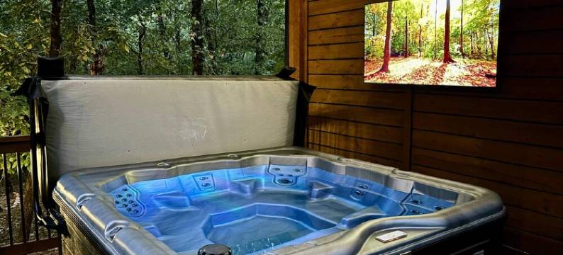 New Aframe Cabin/7 Arcades/HotTub/FirePit/Movie Screen/Stargazing Hammock/图片