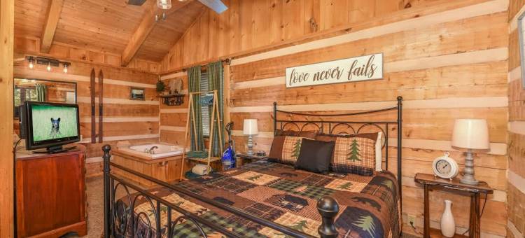 景观舒适私人壁炉热水浴缸(View! Cozy, Private, Fireplace, Hot Tub Log Cabin, Honeymoon!)图片