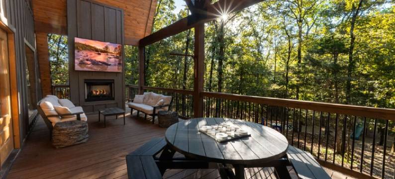 New Aframe Cabin/7 Arcades/HotTub/FirePit/Movie Screen/Stargazing Hammock/图片