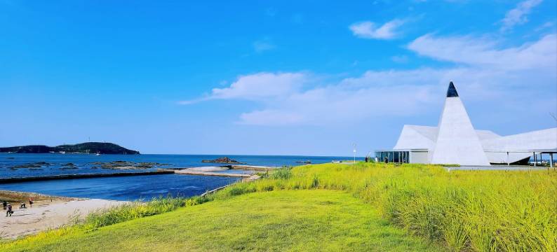 夕阳下的黑白树海景民宿(金石湾店)图片