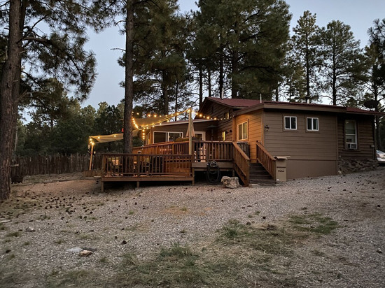 Cabin nestled away in the Sacramento Mountains of Timberon, New Mexico.