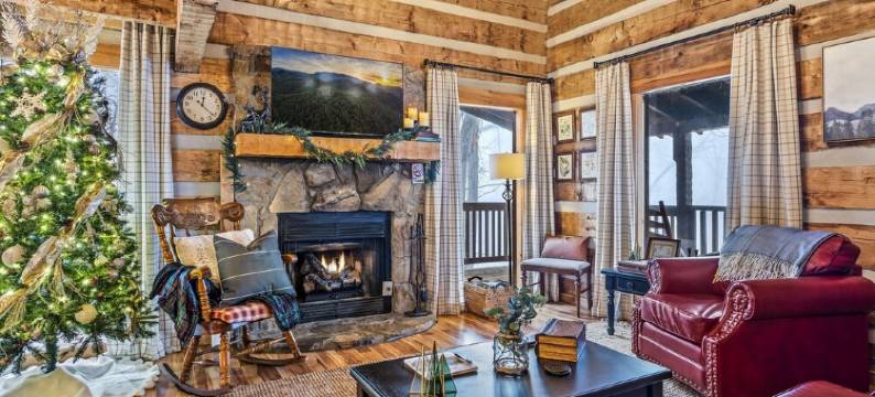 Mountainside Rustic Log Cabin •King & Queen Beds •Coffee Bar •HotTub •Pool Table图片