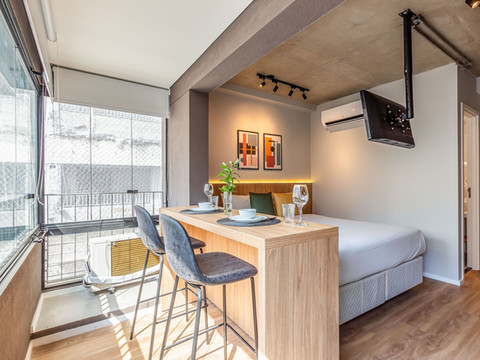 靠近保利斯塔大道和MASP的完整公寓