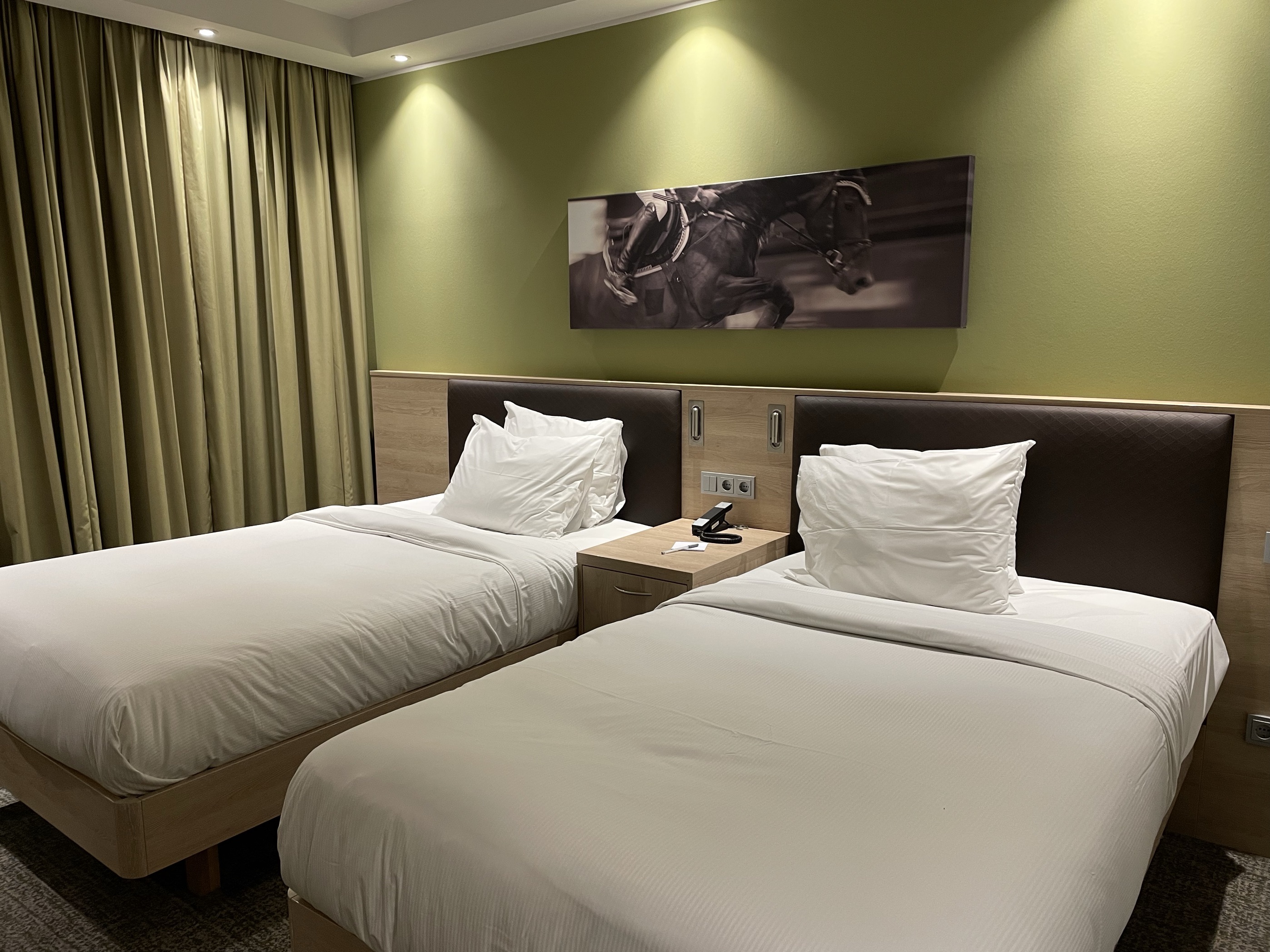 酒店各个方面都可赞：房间面积适中、房间干净整洁舒适，单床面积也很大，床垫特别舒服，感觉休息的特别好。