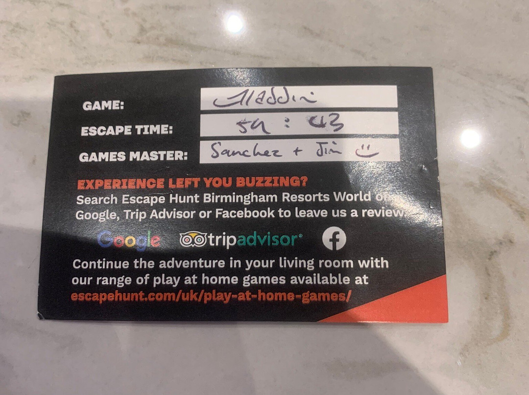 Escape Hunt Birmingham Resorts World-Marston Green必去景点