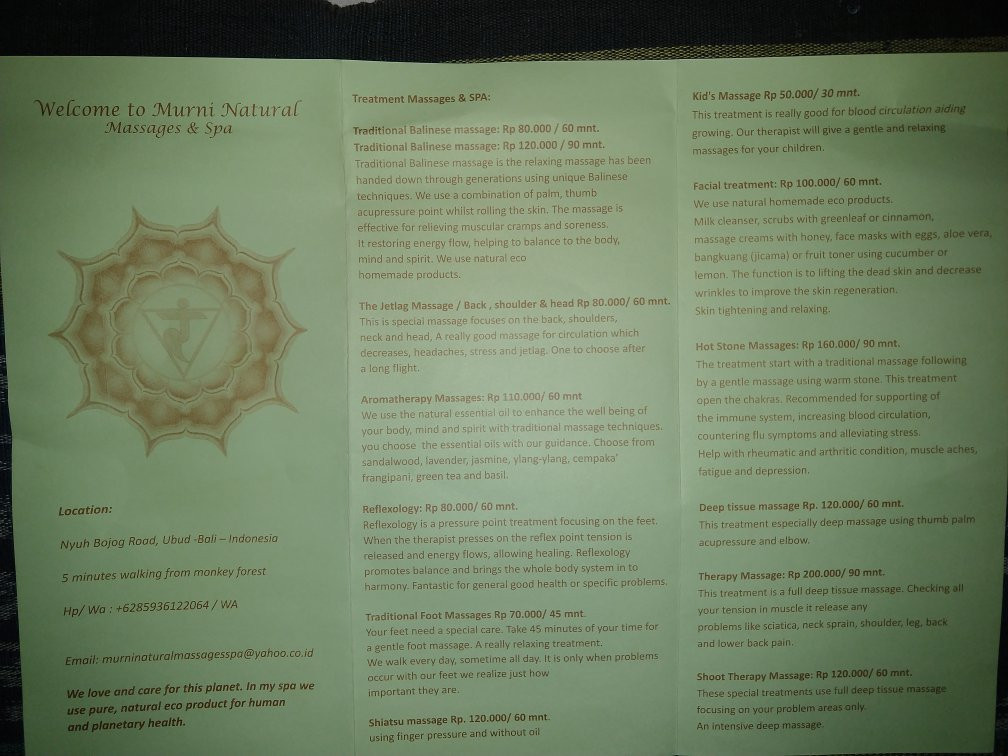 Murni Natural Massage & Spa-乌布必去景点