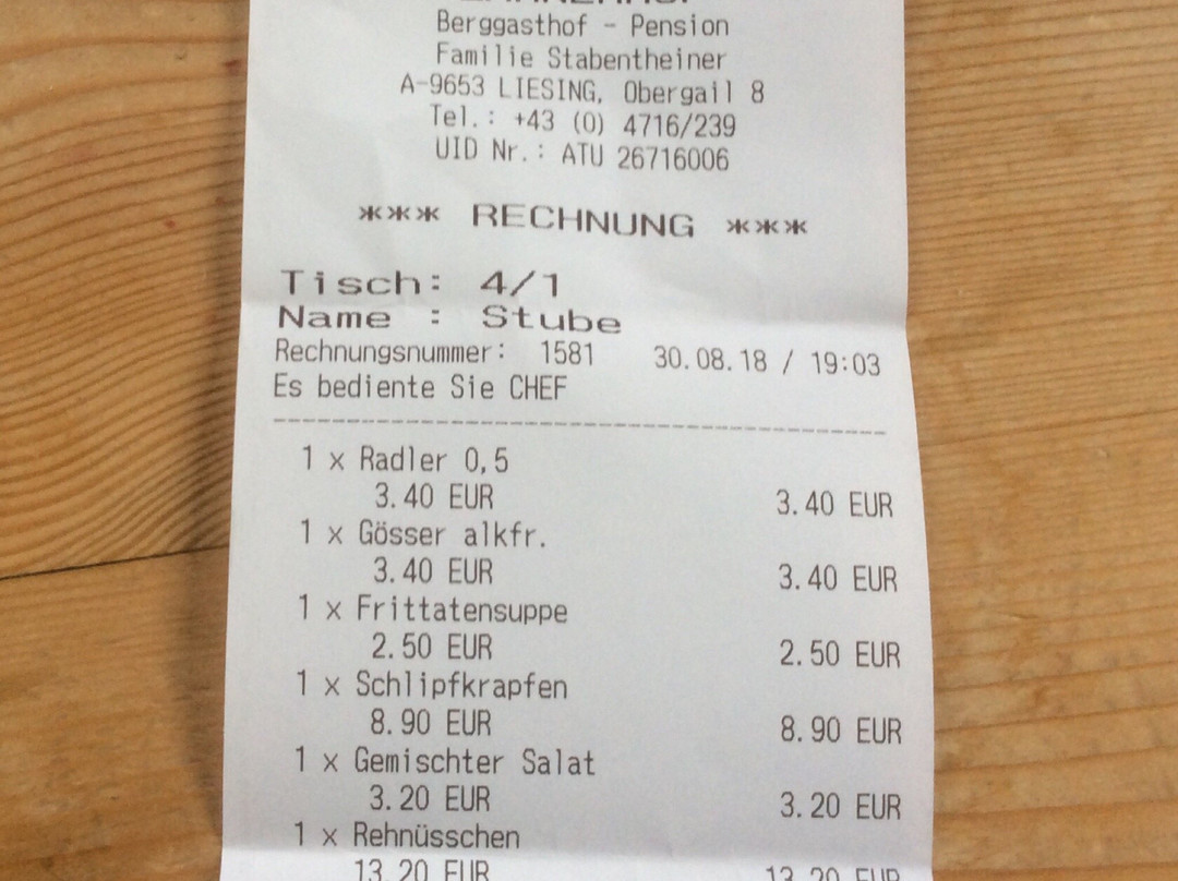 Berggasthof Pension Lahnerhof Restaurant