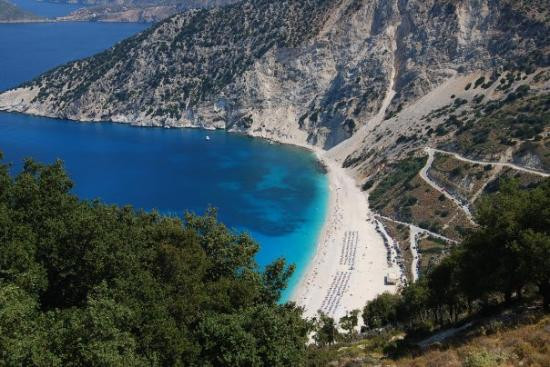 Myrtos Beach-凯法利尼亚岛必去景点