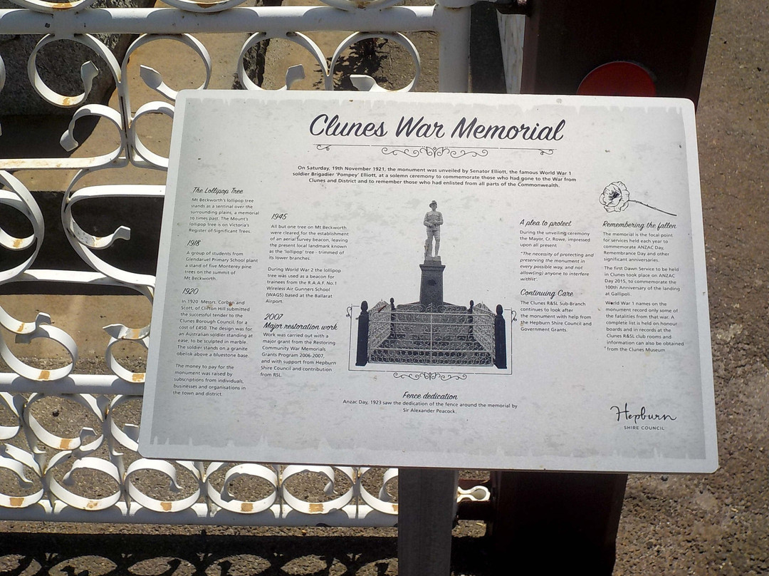 Clunes World War 1 War Memorial-Clunes必去景点