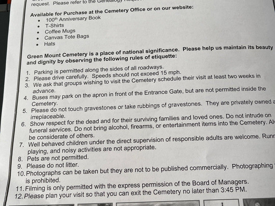 Greenmount Cemetery-巴尔的摩必去景点