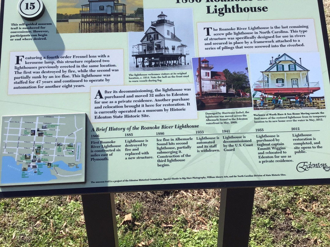 1886 Roanoke River Lighthouse-Edenton必去景点