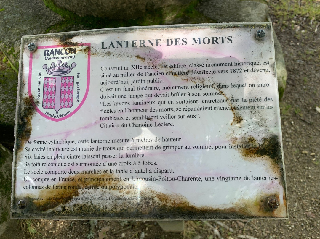 Ancien Cimetière Et Lanterne Des Morts-Rancon必去景点