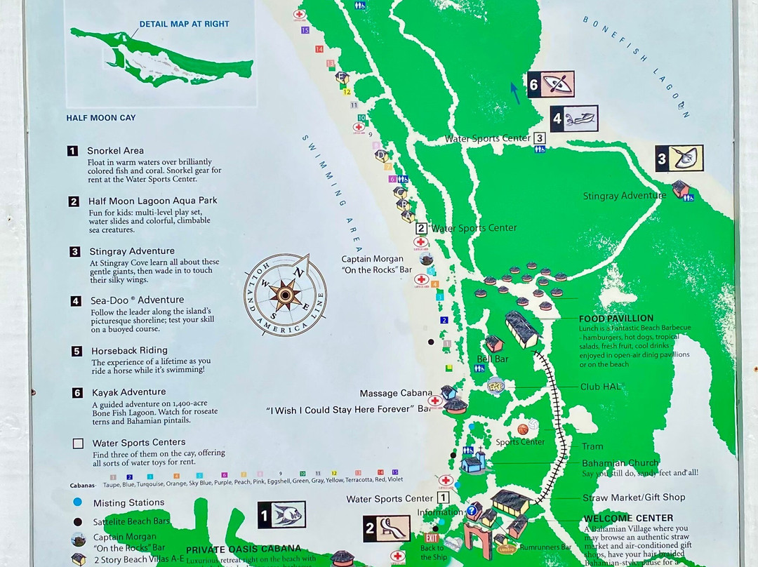 Half Moon Beach-Little San Salvador Island (Half Moon Cay)必去景点