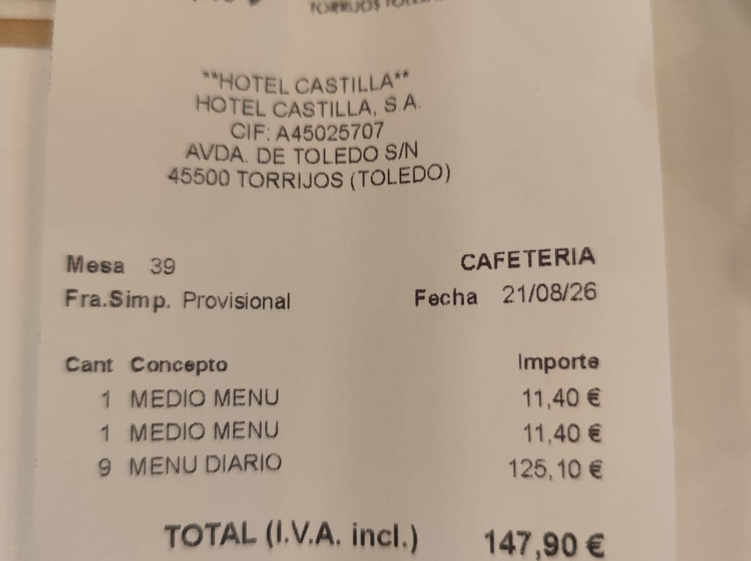 Hotel Castilla Restaurante