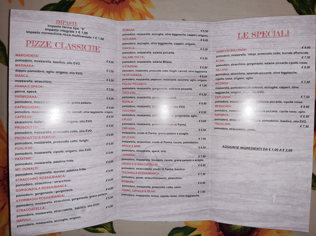 Pietralavezzara餐馆和美食-Da Livio Pizzería d'asporto