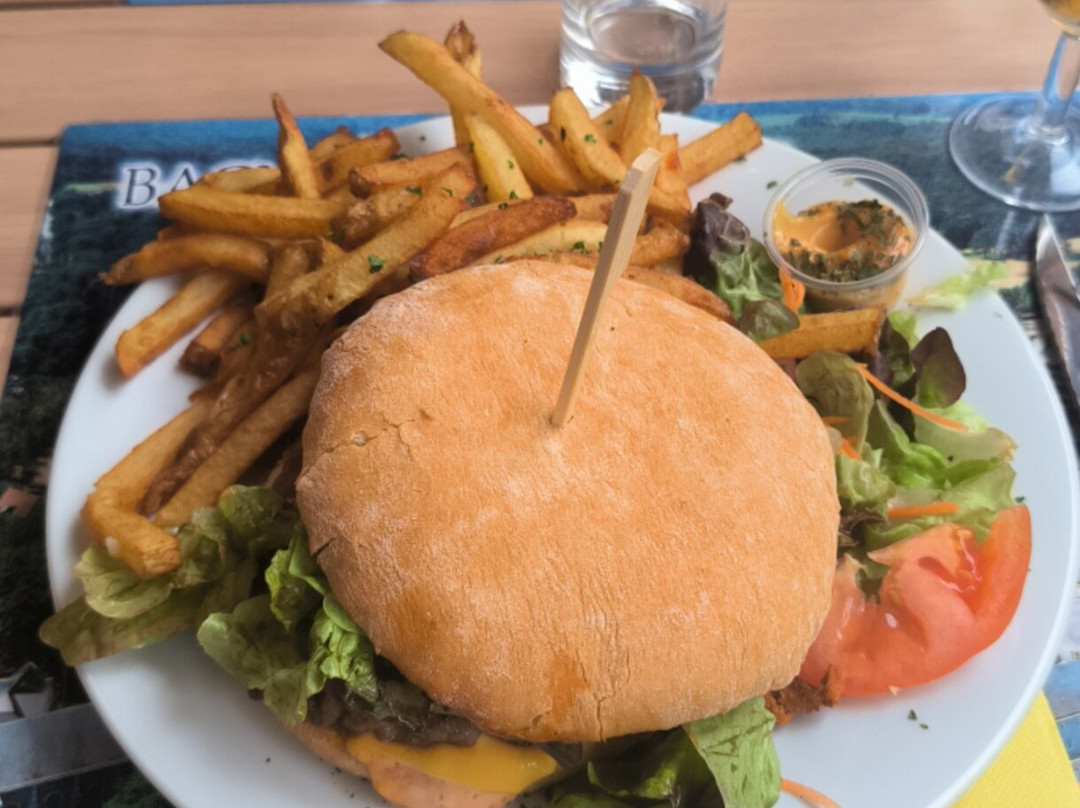 Street burger on grill