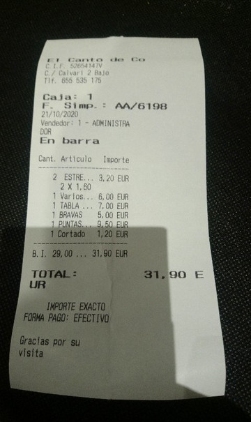 Bar El Cantó de Co. Bétera