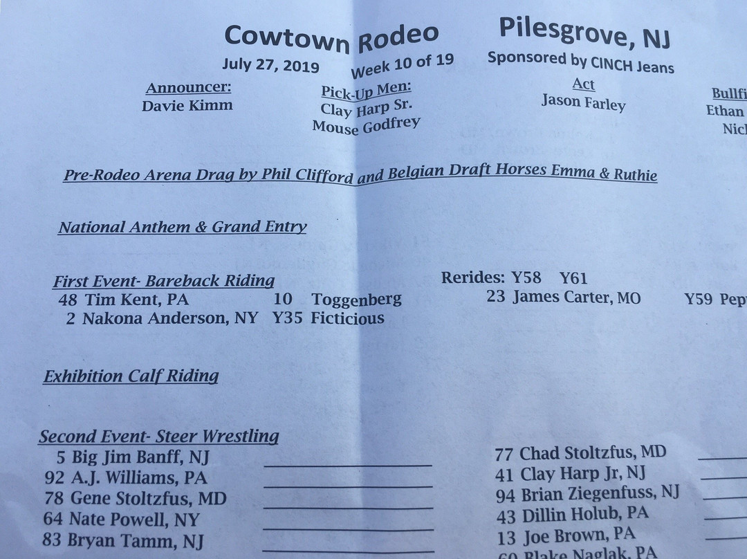 Cowtown Rodeo-Pilesgrove必去景点