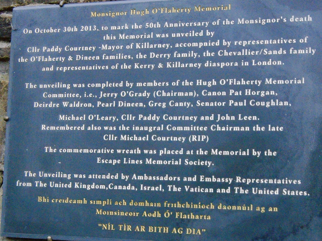 Monsignor Hugh O’Flaherty Memorial-基拉尼必去景点