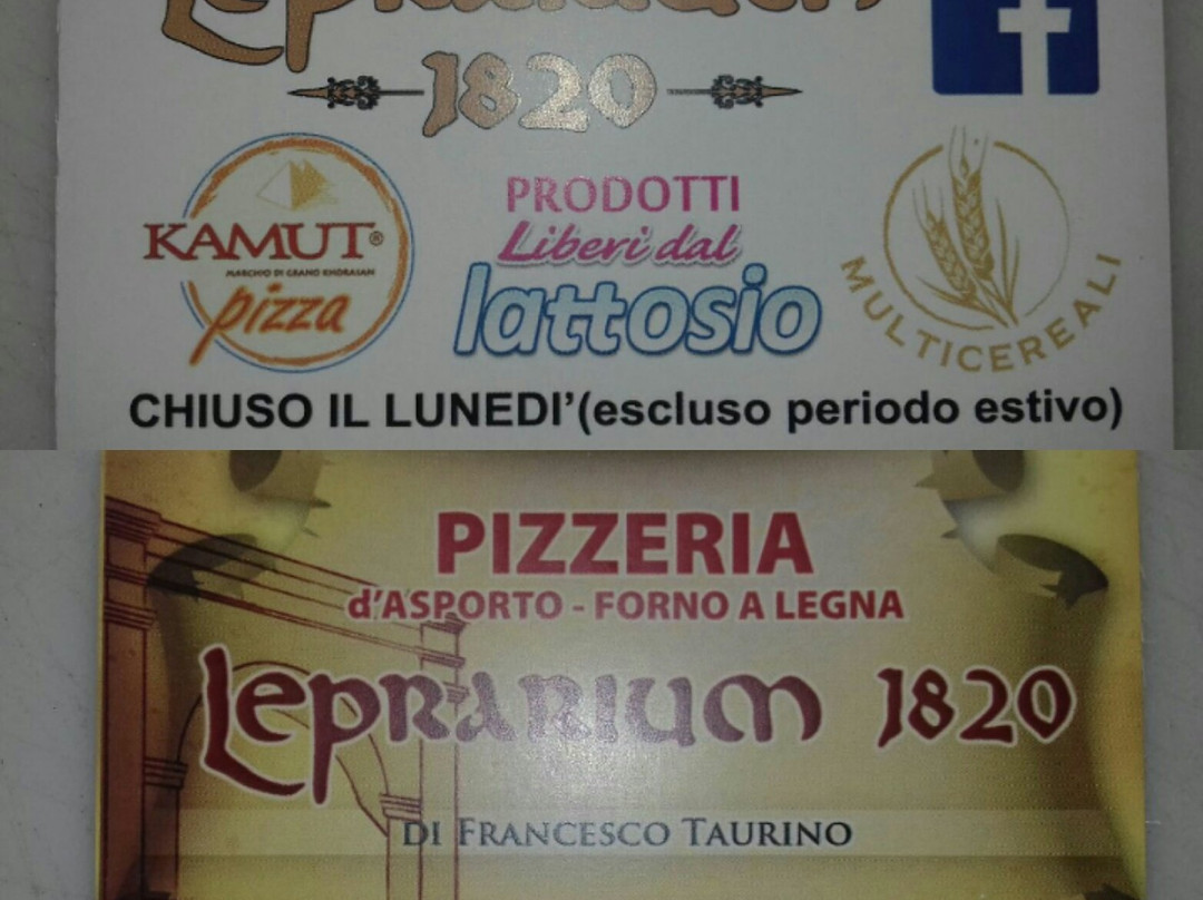 Leporano餐馆和美食-Leprarium 1820 Pizzeria d'asporto - pucceria