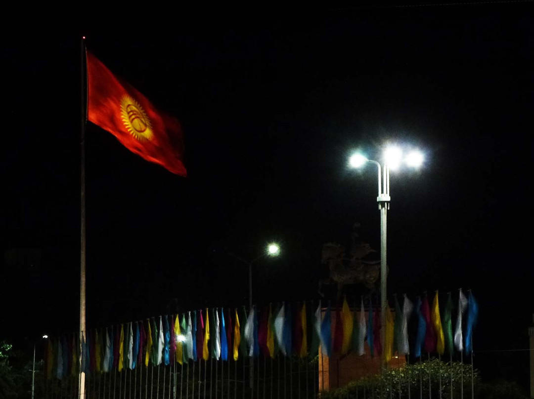 Flagstaff With Country Flag-比斯凯克必去景点