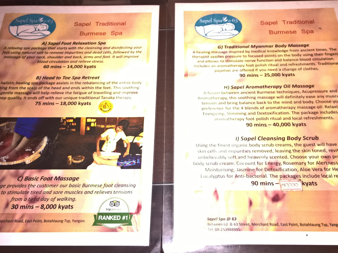 Sapel Spa @ 63-仰光必去景点