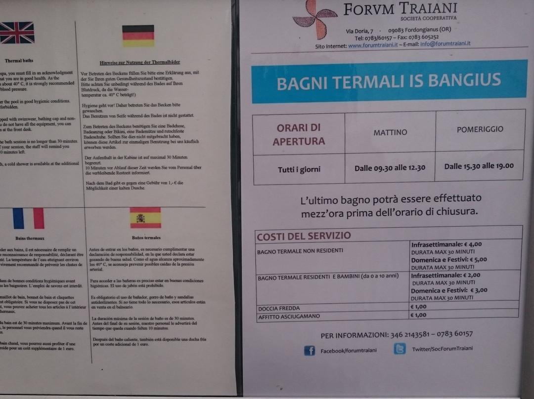 Bagni Termali Is Bangius-Fordongianus必去景点