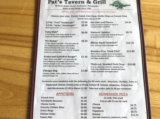 Pat's Tavern and Grill-Rhinelander必去景点