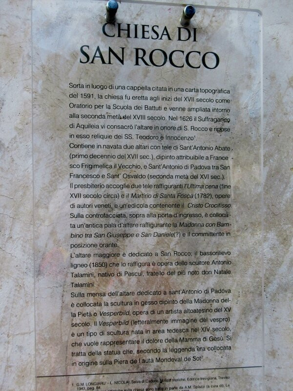 Chiesa di San Rocco-Pescul必去景点